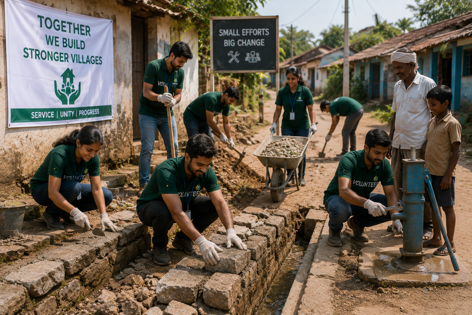 Volunteers helping families and local communities