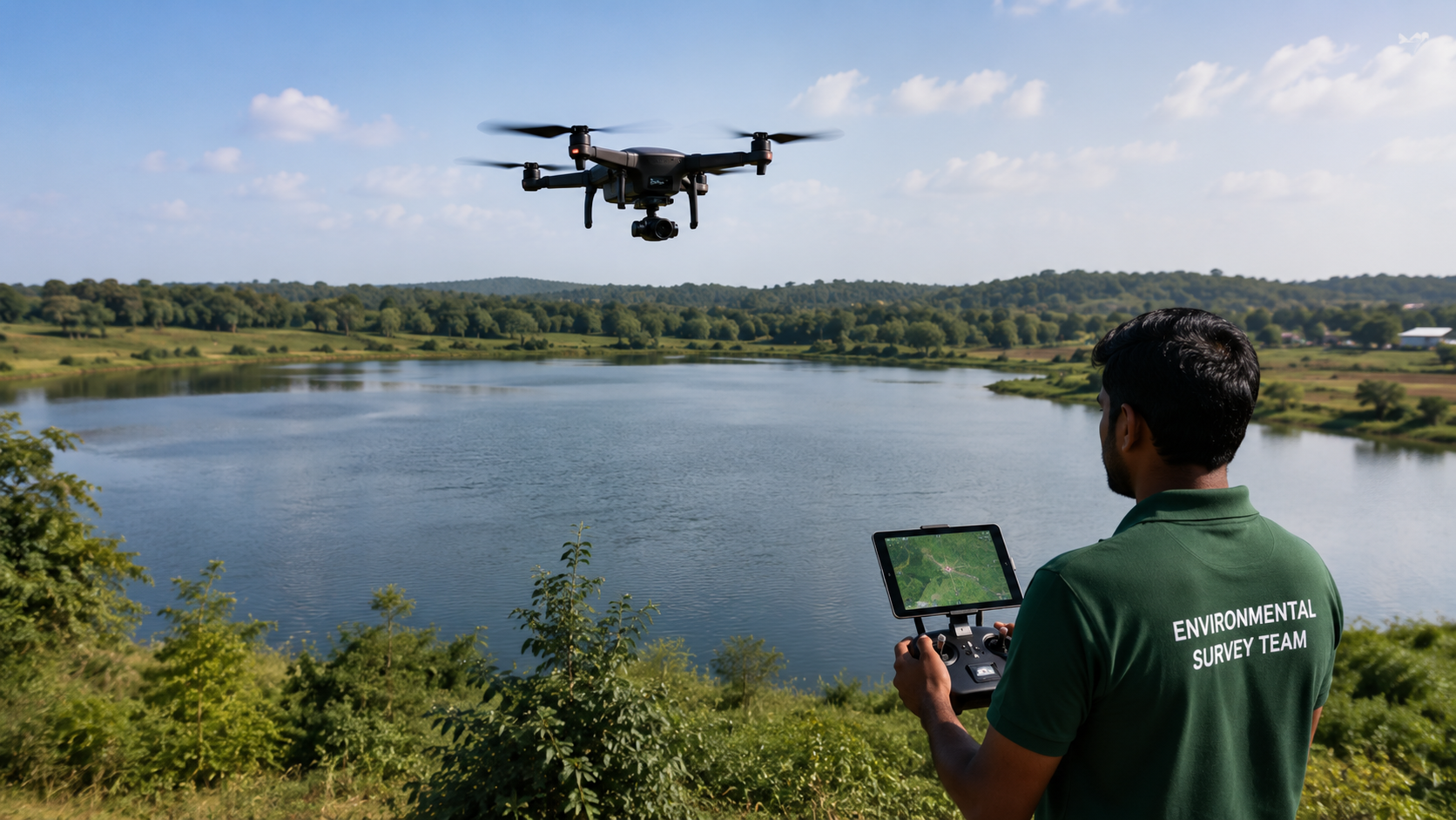 Drone survey and mapping of Sadahalli Lake